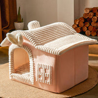 HKM-8530493 Cozy Enclosed Cat Litter with Stylish Simplicity in Grey, Coffee, and Pink