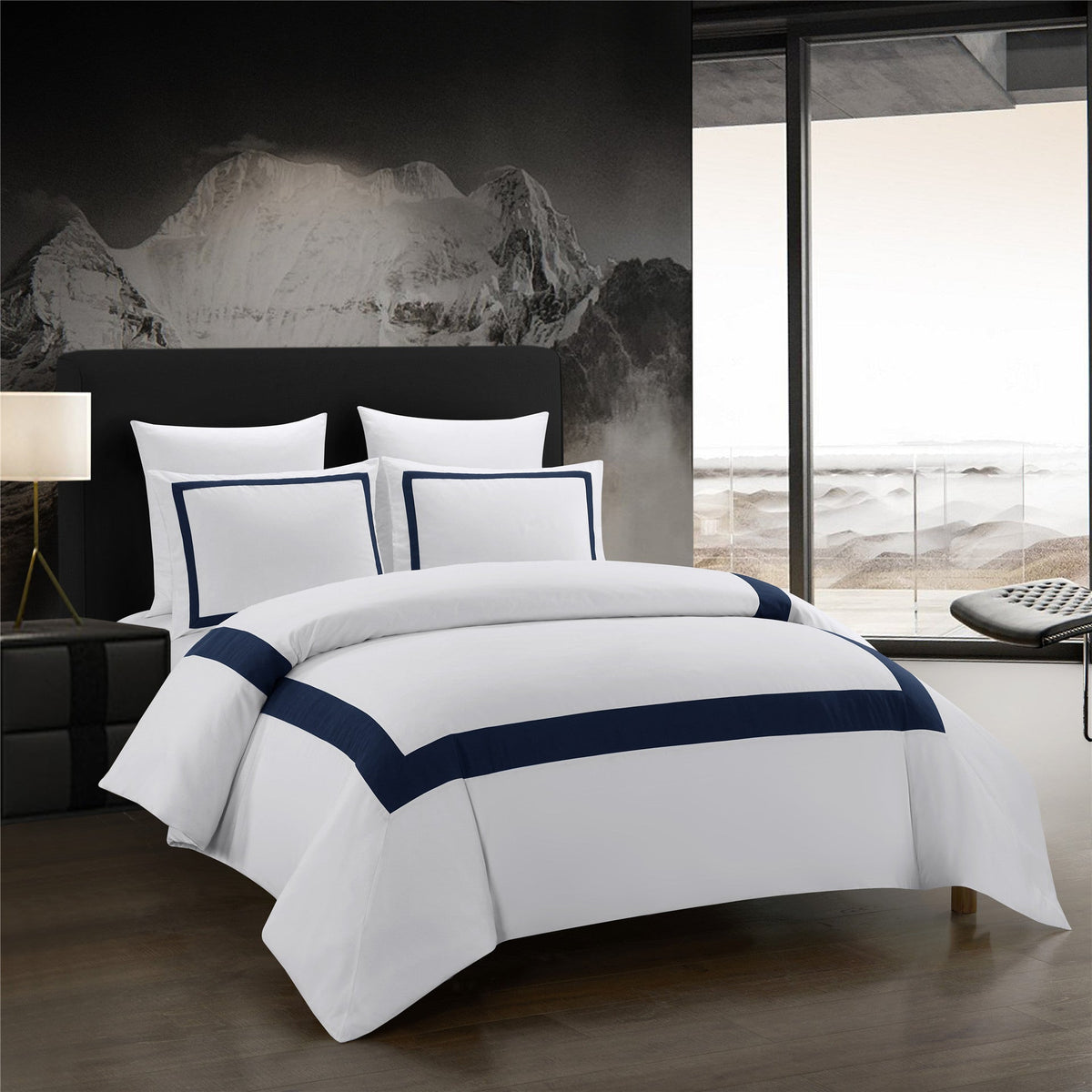 HKM-853075 Elegant Hotel Style Three-Piece Home Textile Set with Plain Weave Polyester Fabric