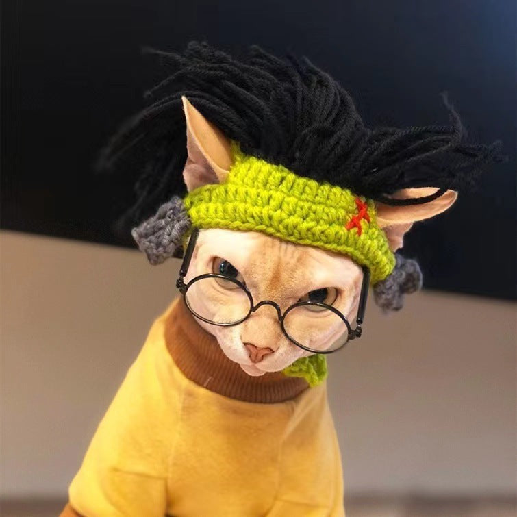 HKM-8531005 Punk Style Pet Wig for Halloween and Festive Events - Available in Multiple Sizes