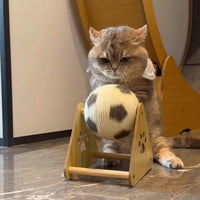 HKM-8531261 Vertical Wooden Cat Scratch Board with Sisal Rope for Claw Grinding and Play