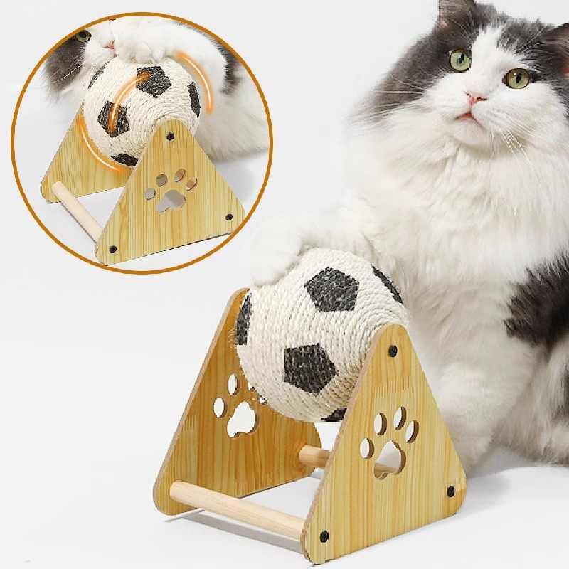 HKM-8531261 Vertical Wooden Cat Scratch Board with Sisal Rope for Claw Grinding and Play