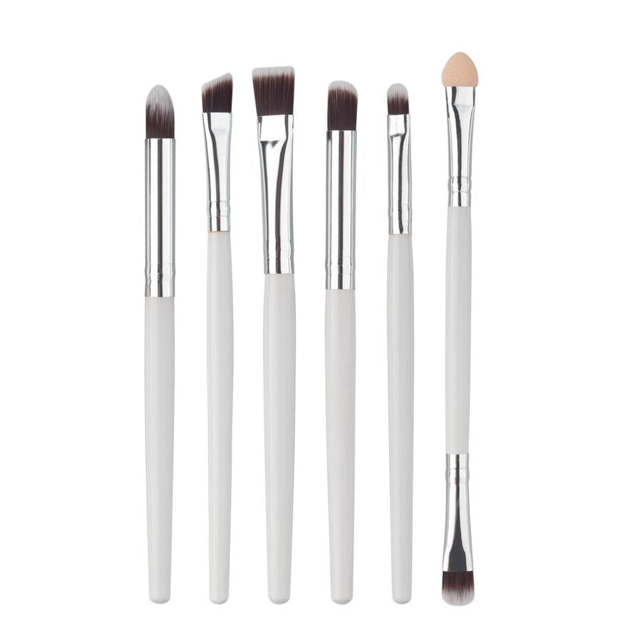 HKM-853139 6-Piece Essential Eye Makeup Brush Set for Eyeshadow, Eyebrow, Lip, and Eyeliner Applications