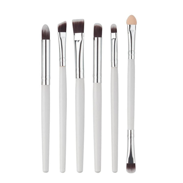 HKM-853139 6-Piece Essential Eye Makeup Brush Set for Eyeshadow, Eyebrow, Lip, and Eyeliner Applications