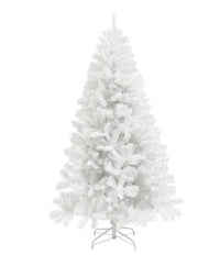 HKM-853203 9ft Unlit Artificial Christmas Tree with 2132 Branch Tips, Auto Open Design and Steel Base in White Color