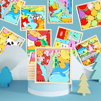HKM-853203 Montessori Wooden Educational Puzzle Box for Kids - Creative Stereoscopic Learning Toy