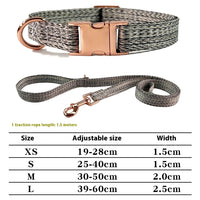 HKM-8532285 Personalized Durable Nylon Dog Leash with Anti-Lost Collar Set