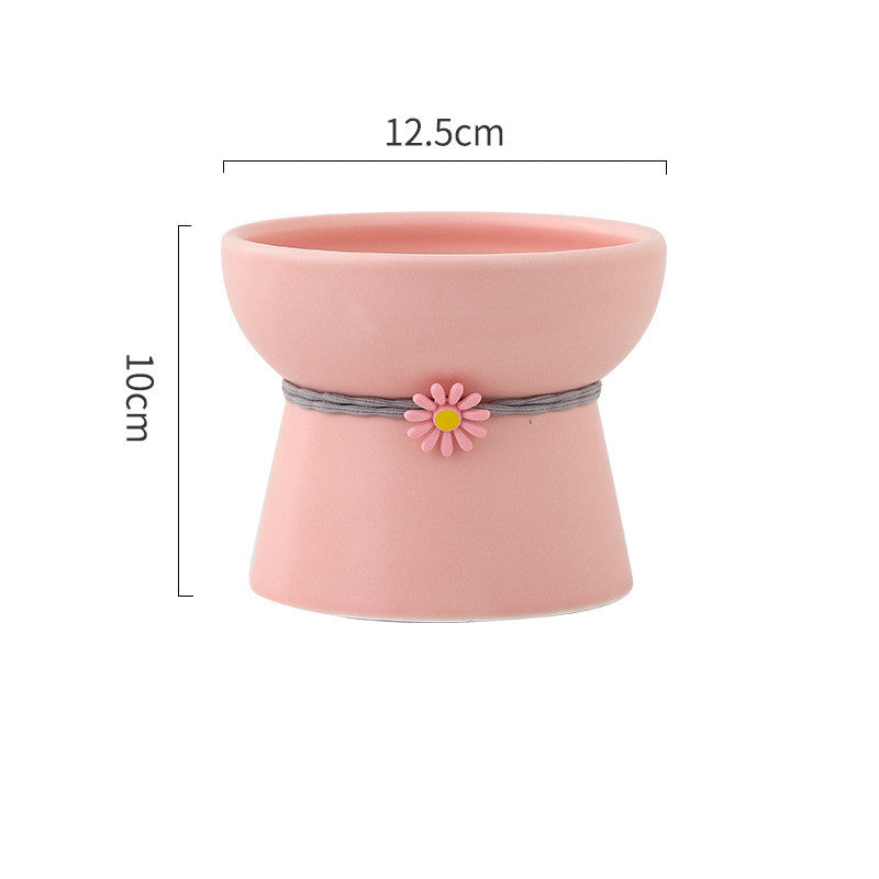 HKM-8532413 Ceramic Cat Water Bowl with Adjustable Height and Color Options