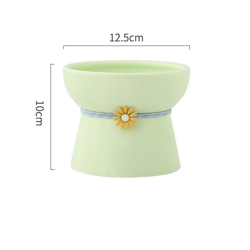 HKM-8532413 Ceramic Cat Water Bowl with Adjustable Height and Color Options