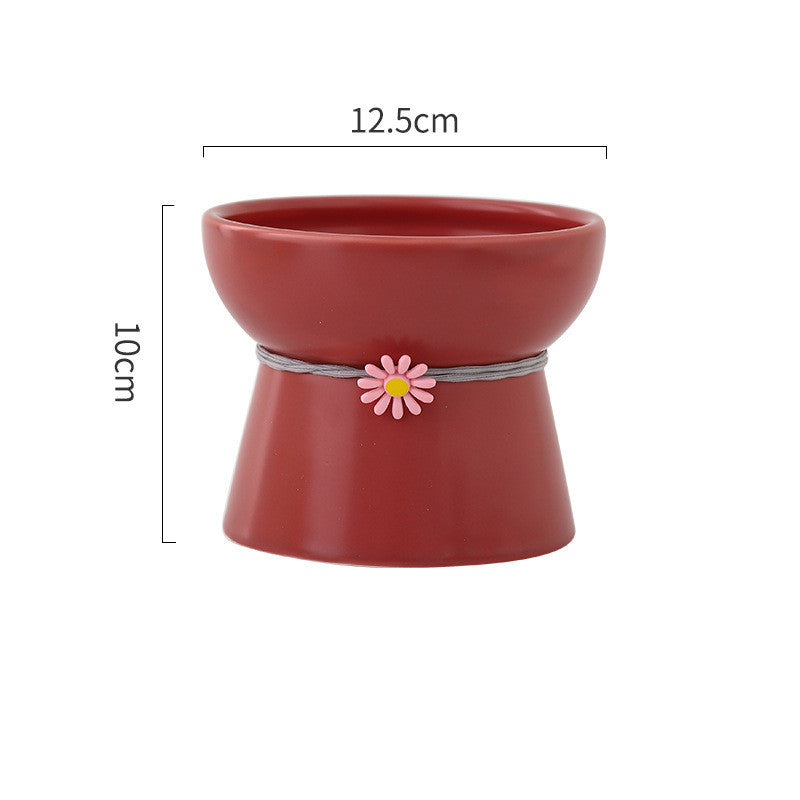 HKM-8532413 Ceramic Cat Water Bowl with Adjustable Height and Color Options