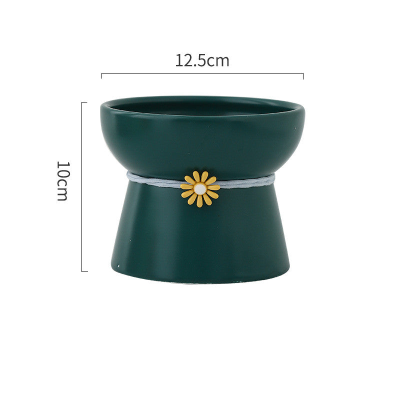 HKM-8532413 Ceramic Cat Water Bowl with Adjustable Height and Color Options