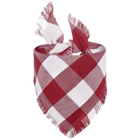 HKM-8533821 Check Pet Triangle Scarf with Tassel Detail - Stylish Grid Pattern Dog Accessory
