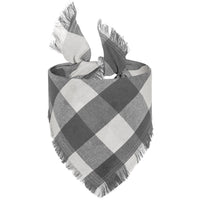 HKM-8533821 Check Pet Triangle Scarf with Tassel Detail - Stylish Grid Pattern Dog Accessory