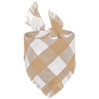 HKM-8533821 Check Pet Triangle Scarf with Tassel Detail - Stylish Grid Pattern Dog Accessory