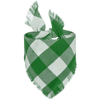 HKM-8533821 Check Pet Triangle Scarf with Tassel Detail - Stylish Grid Pattern Dog Accessory