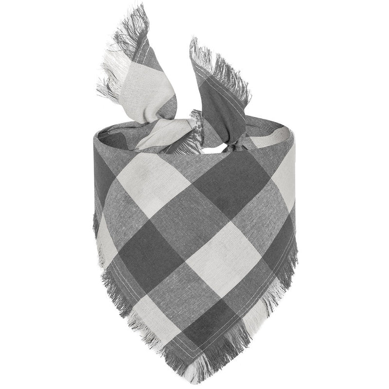 HKM-8533821 Check Pet Triangle Scarf with Tassel Detail - Stylish Grid Pattern Dog Accessory