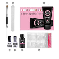 HKM-853395 Nail Extension Gel Kit with Mouse Lamp, Primer, Sealing Layer, and Cleaning Solution - Multiple Colors Available