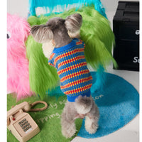 HKM-8534205 Cozy Blue Round Neck Wool Dog Sweater for Autumn and Winter