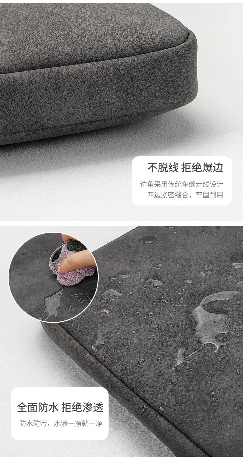 HKM-853459 Universal PU Leather Waterproof Laptop Sleeve with Customizable Logo for Men and Women