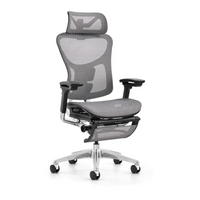 HKM-853523 Ergonomic High Back Office Chair with Adjustable 4D Armrests and Reclining Feature - Full Mesh Design