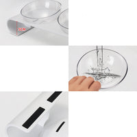 HKM-8536381 Double Pet Bowl for Dogs and Cats - ABS Material, White, Food & Water Design