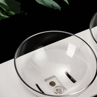 HKM-8536381 Double Pet Bowl for Dogs and Cats - ABS Material, White, Food & Water Design