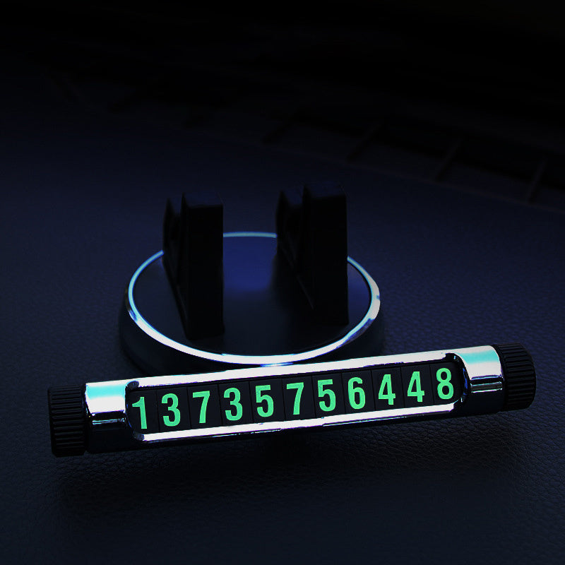 HKM-853779 Universal Multifunctional Car Phone Holder with Luminous Parking Number Plate, ABS and Silicone Design