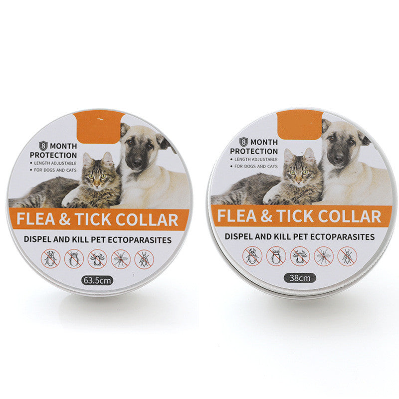 HKM-8538173 Insect-Repellent Silicone Pet Collar for Cats and Dogs - Grey, Orange, Blue, Black Options