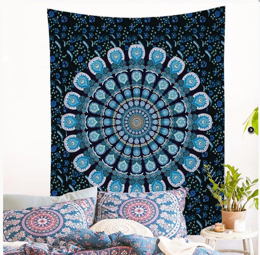HKM-853907 Mandala Printed Polyester Wall Tapestry for Home Decoration