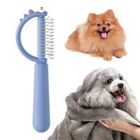 HKM-8539453 Self-Cleaning Cat Brush with Double-Sided Design for Shedding and Dematting – Cute Dinosaur Shape