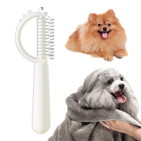 HKM-8539453 Self-Cleaning Cat Brush with Double-Sided Design for Shedding and Dematting – Cute Dinosaur Shape