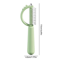 HKM-8539453 Self-Cleaning Cat Brush with Double-Sided Design for Shedding and Dematting – Cute Dinosaur Shape