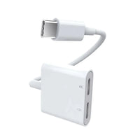 HKM-853971 2 in 1 USB C Audio and Charge Adapter Splitter for Type-C Devices and iPhone 15