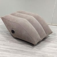 HKM-854035 Inflatable Gray Leg Pillow with Supporting Foot Mat - PVC Flocking Wedge Design