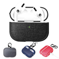 HKM-854099 AirPods Pro Protective Cover - Anti-Scratch PC Leather Case in Rose Red and Denim Blue