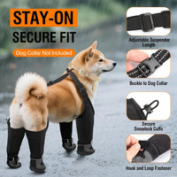HKM-8541629 Windproof and Warm Dog Shoes for Outdoor Use - Non-slip, Wear-resistant Footwear in Black-gray