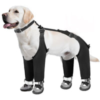 HKM-8541629 Windproof and Warm Dog Shoes for Outdoor Use - Non-slip, Wear-resistant Footwear in Black-gray