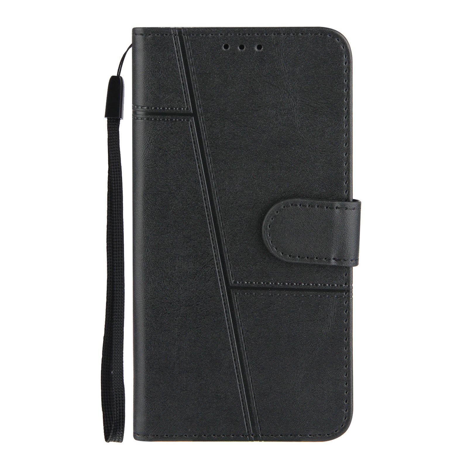 HKM-854163 Calf Pattern PU Mobile Phone Case with Card Holder - Multi-Size Compatibility
