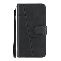 HKM-854163 Calf Pattern PU Mobile Phone Case with Card Holder - Multi-Size Compatibility