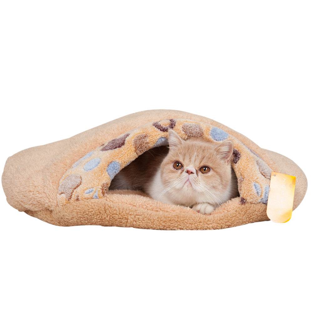 HKM-8542013 Cozy Cat Sleeping Bag with Paw Print Design – Small and Large Sizes Available