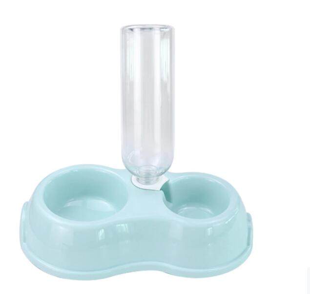 HKM-8542141 Double Bowl Automatic Cat Feeder and Waterer with 360-Degree Rotation and Tilt Design