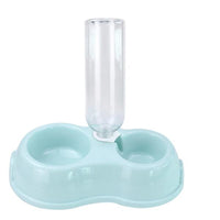 HKM-8542141 Double Bowl Automatic Cat Feeder and Waterer with 360-Degree Rotation and Tilt Design