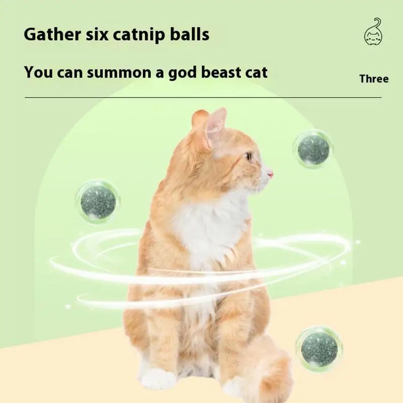 HKM-8542781 Interactive Catnip Balls for Wall Attachment | Edible Catnip Chew Toys for Indoor Play