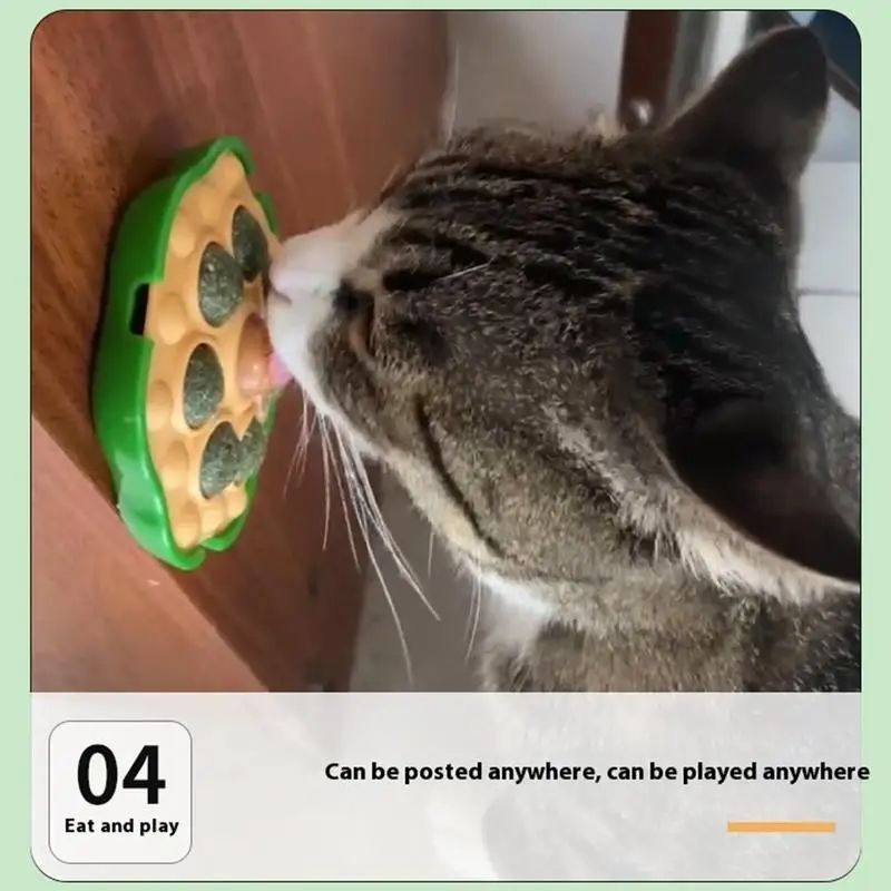 HKM-8542781 Interactive Catnip Balls for Wall Attachment | Edible Catnip Chew Toys for Indoor Play