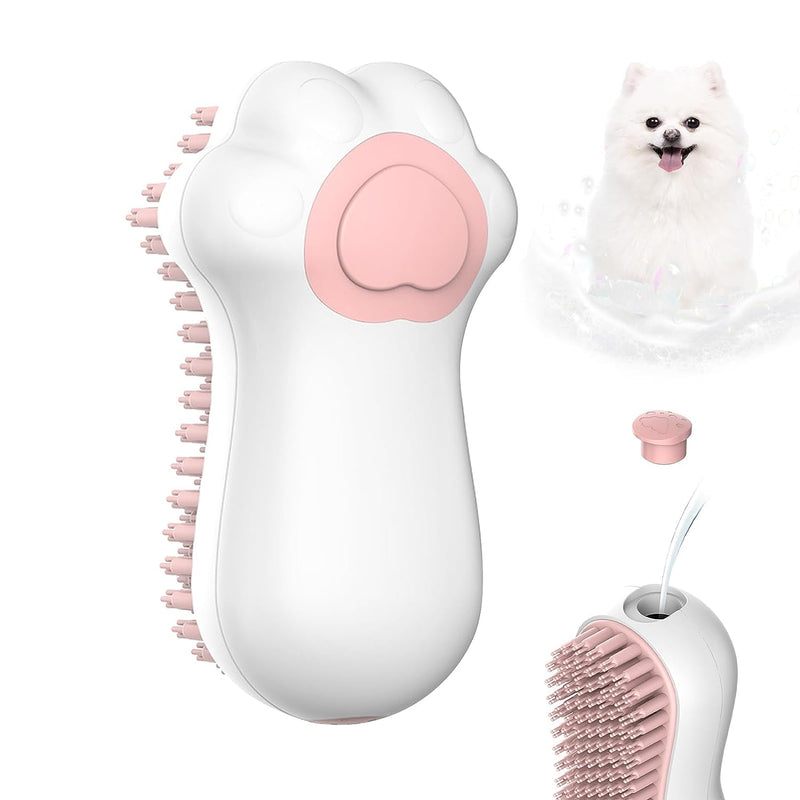 HKM-8543421 Soft Silicone Pet Bath Brush with Soap Dispenser for Grooming and Massage – Ideal for Medium and Short Haired Dogs and Cats