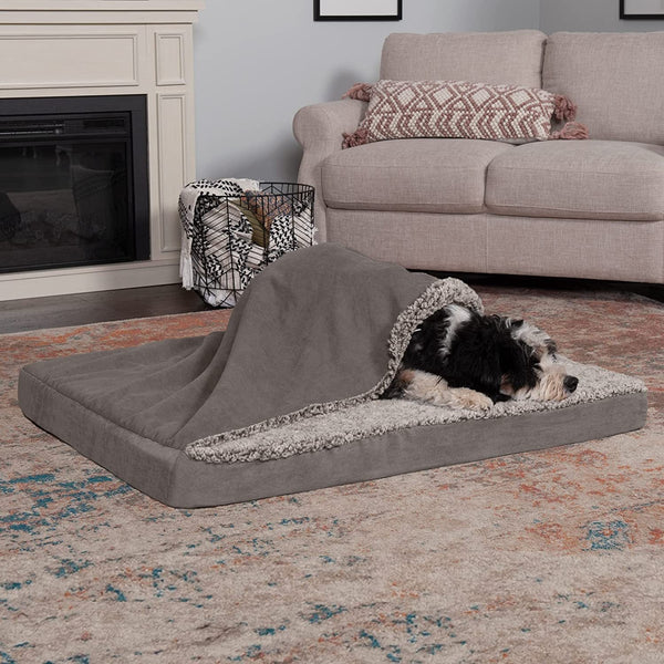 HKM-8543805 Removable Washable Dog Bed with Integrated Blanket Comforter, Multiple Sizes Available