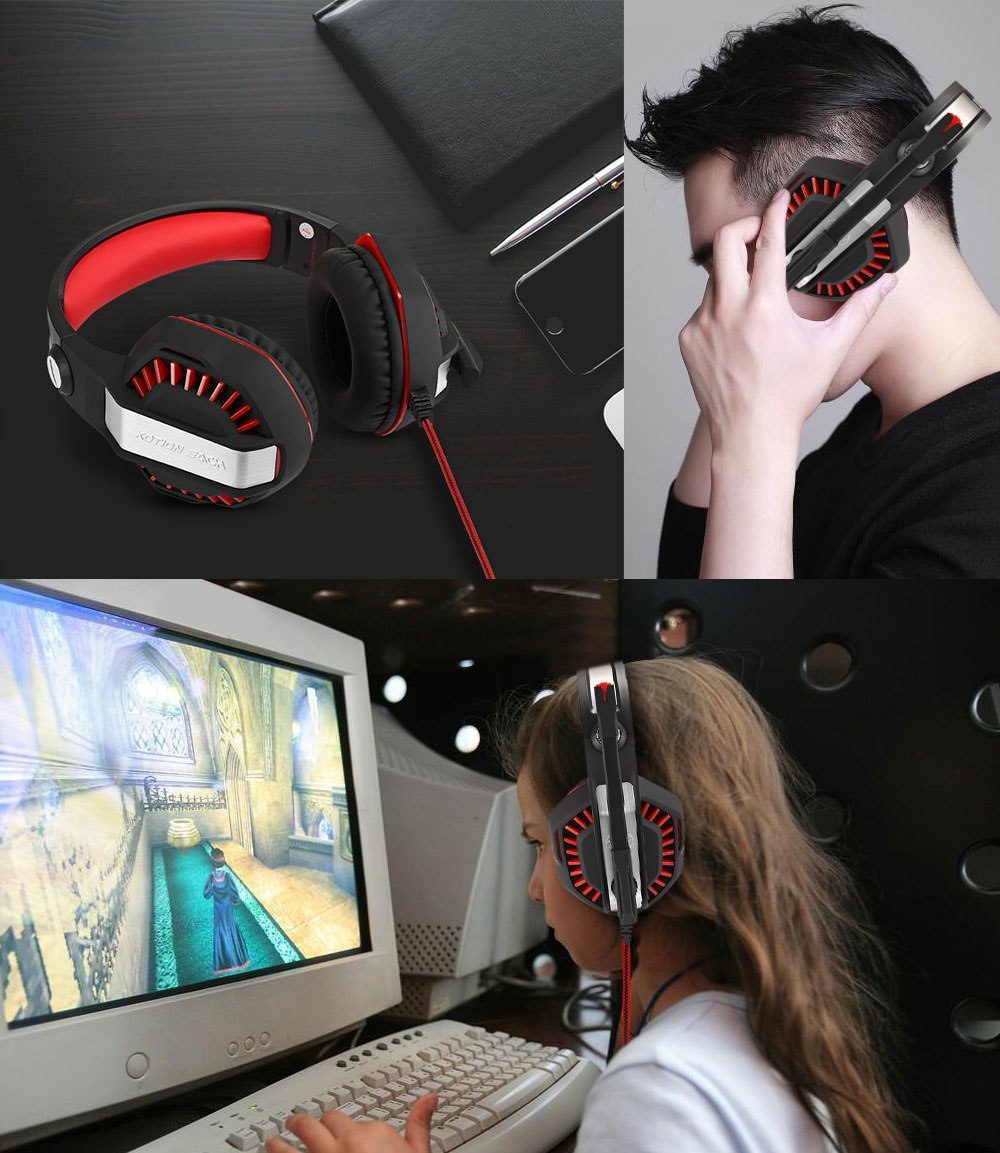 HKM-854419 E-sports Gaming Headset with LED Lighting and High-Fidelity Microphone