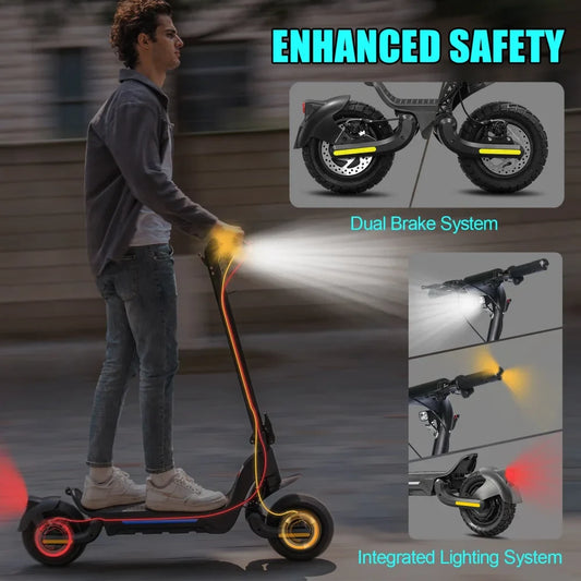 HKM-854419 Folding Electric Scooter with Dual 1600W Motors, 48V Lithium Battery, Full Suspension, 45 Km/H Max Speed