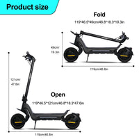 HKM-854419 Folding Electric Scooter with Dual 1600W Motors, 48V Lithium Battery, Full Suspension, 45 Km/H Max Speed