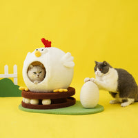 HKM-8545981 Summer Cooling Cat House with Turntable Toys and Climbing Frame - Cuckoo Chicken Land Design