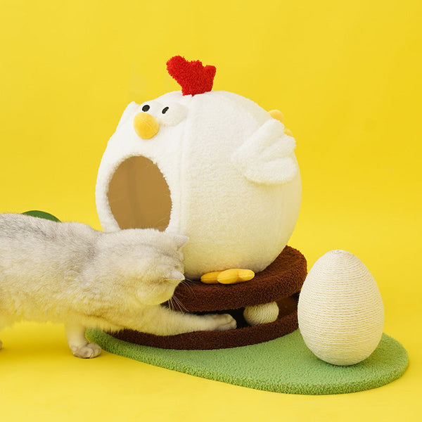 HKM-8545981 Summer Cooling Cat House with Turntable Toys and Climbing Frame - Cuckoo Chicken Land Design